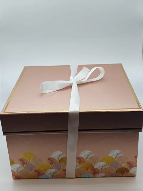 Paperchase Pink Art Deco Large Sized Gift Boxes c/w Ribbon