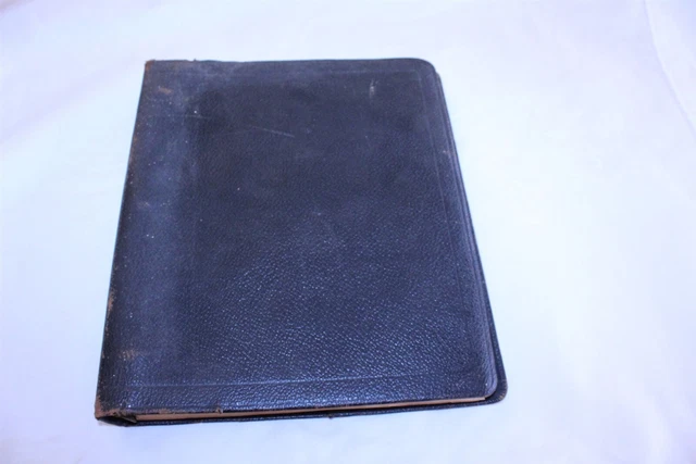 LEATHER BOUND NOTEBOOK Binder of Poems + Newspaper Clippings Vintage ...