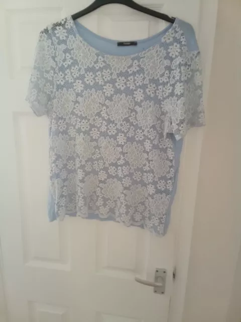 Ladies Lovely Pale Blue Lacy  Top 16