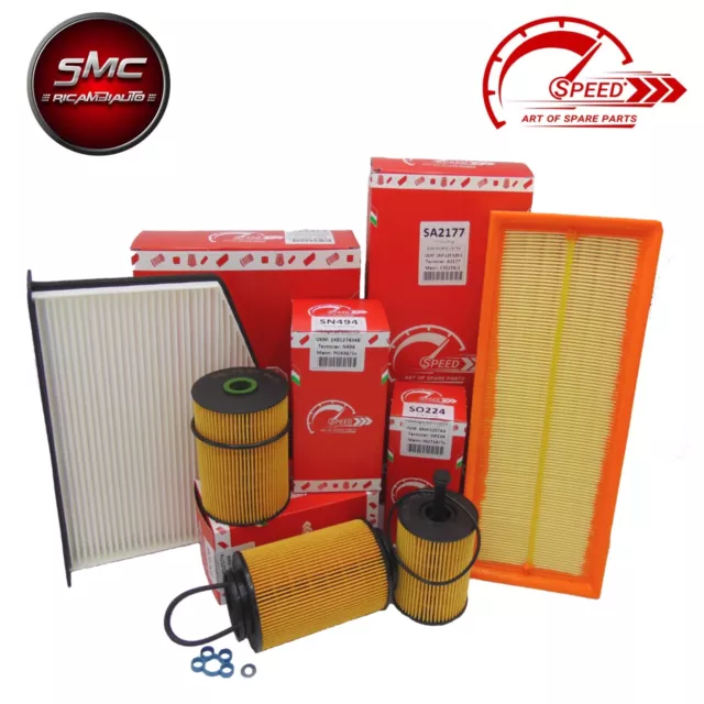 Kit tagliando 4 FILTRI SPEED AUDI A3 8P1 2.0 TDI 103 KW dal 2003 al 2010