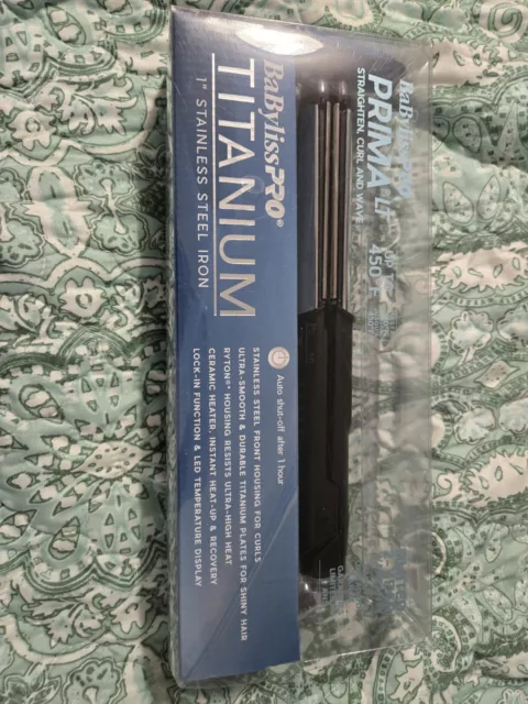 BaByliss PRO Prima Titanium Flat Iron Professional Straightener 1 Inch