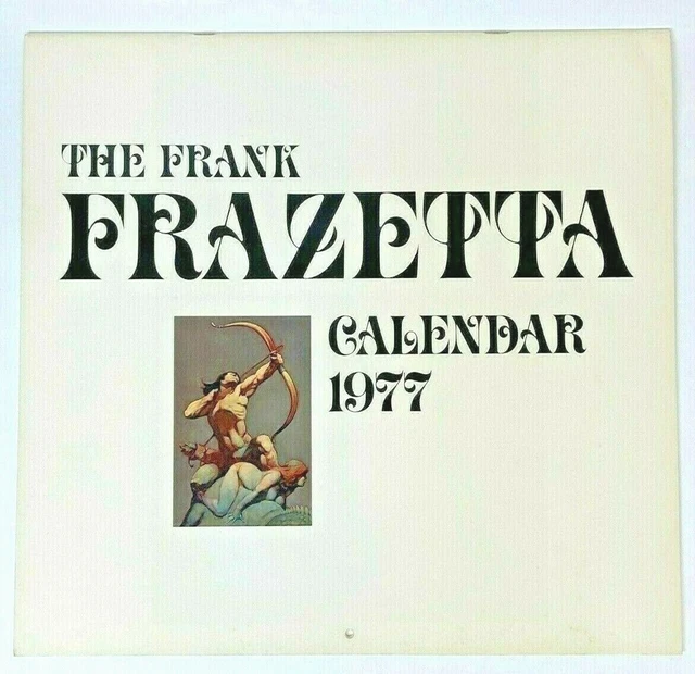 1977 THE FRANK FRAZETTA CALENDAR FANTASTIC & SCIFI Paintings w/Orig
