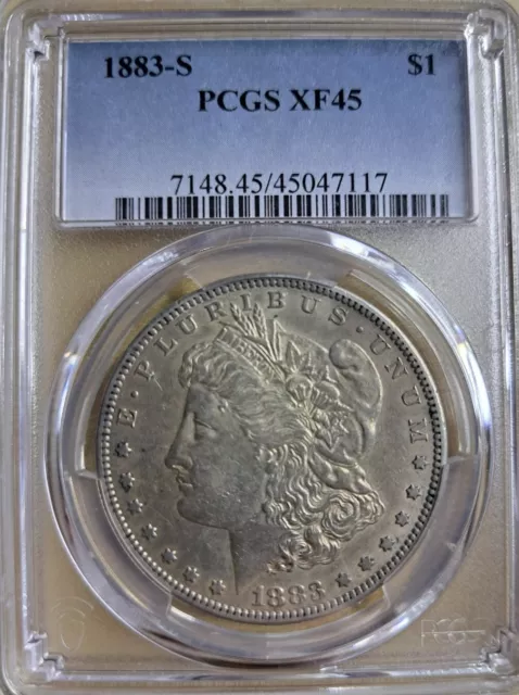 1883-S Morgan Silver Dollar - PCGS XF 45 Just Back Looks AU+ About Uncirculated