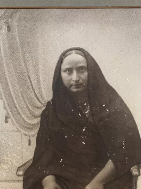 Late 19th Century Vintage Unknown Lady Portrait Black & White Photograph Framed 4