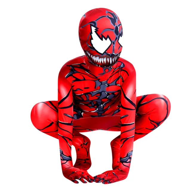 Halloween Party Cosplay Venom Carnage Spiderman Kids Boys Man Costume Jumpsuit