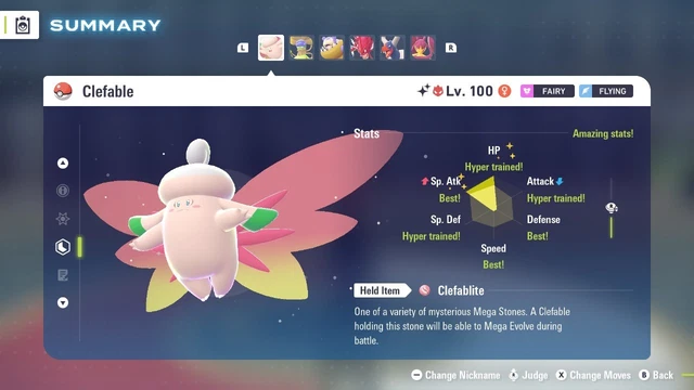 Shiny Link Code Za POKÉMON LEGENDS ZA Shiny Alpha CLEFABLE MAX IVS EVS LV100 INSTANT ...
