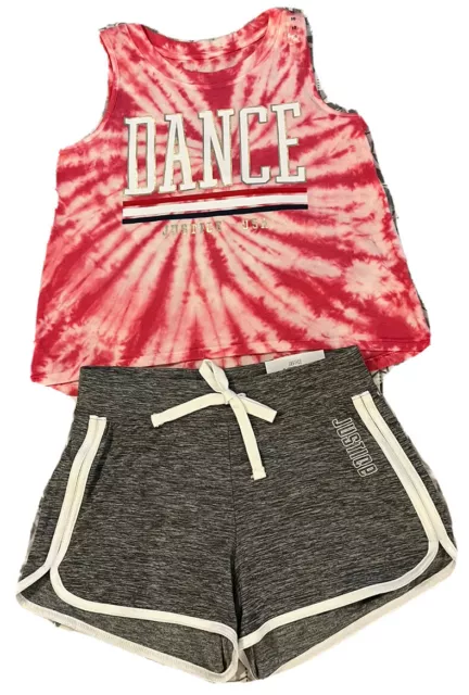 JUSTICE GIRLS SPORTS Athleticwear Set Tank and Shorts Softball or Dance  Size 10 $20.00 - PicClick