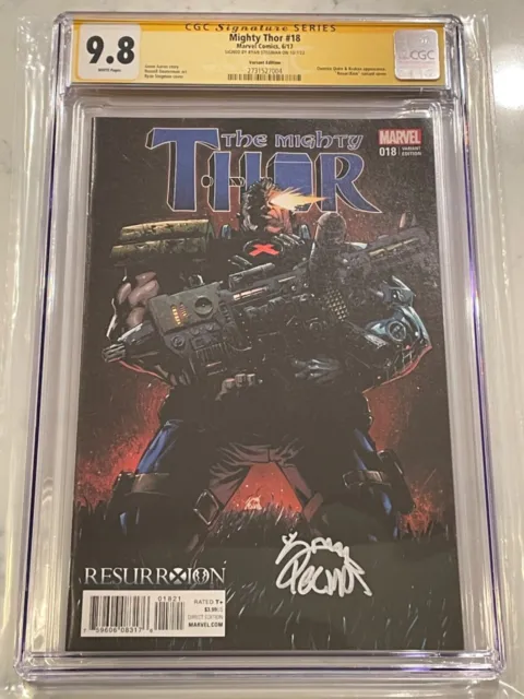 Mighty Thor #18 ResurrXion Variant CGC 9.8 SS Signed by Ryan Stegman