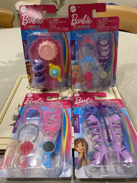 Barbie Dreamtopia Accessories Princess Fairy Tea Party x4 Packs Brand New Mattel