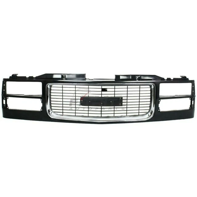 Grille Black Shell & Insert Cross Bar Insert For 1994-2000 GMC C2500 GM1200392