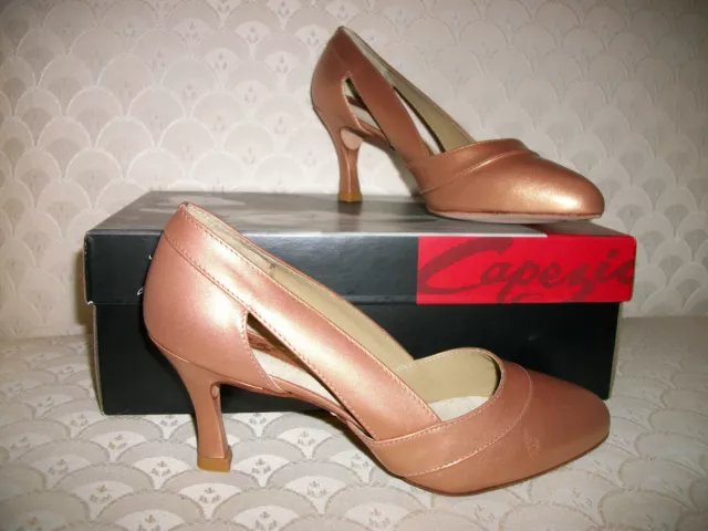 Ballroom Dance Shoes Capezio Colette BR39 3" Light Bronze New In Box