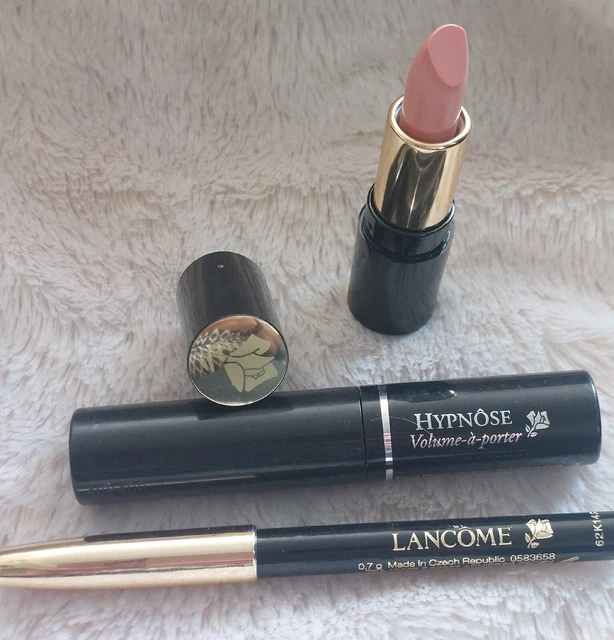 Juego de regalo Lancome. Rímel hipnosis, lápiz de ojos negro y lápiz labial transparente absoluto