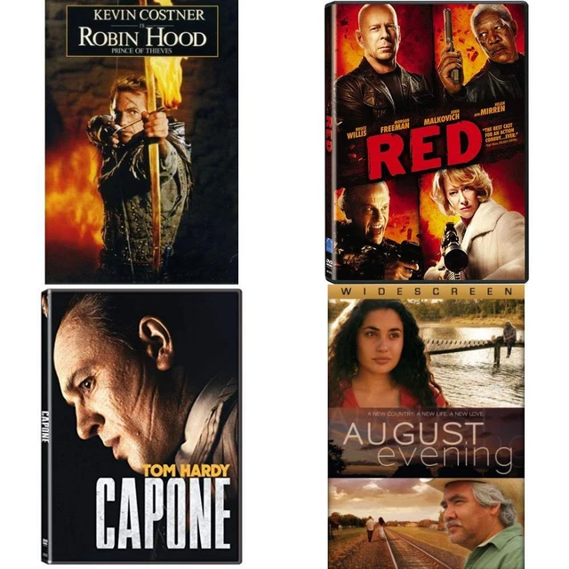 Assorted 4 Pack DVD Movie Bundle:: Robin Hood: Prince of Thieves [Double Sided];