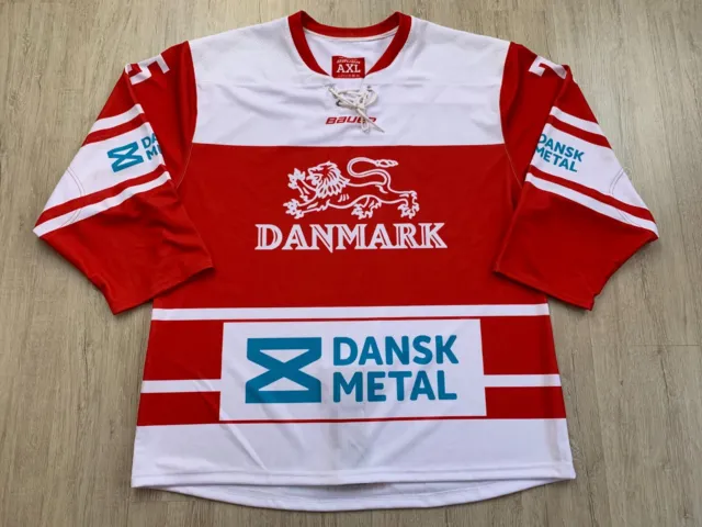 IIHF DENMARK Eishockey Trikot Hockey Jersey Game Worn Düsseldorfer EG #75 FROM