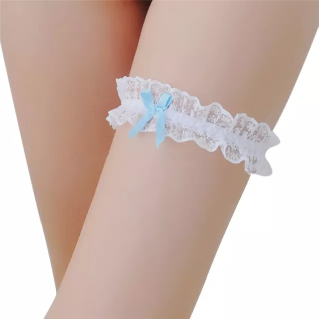 Double Color Lace Ribbon Bowknot Wedding Bridal Hen Gift Garters Adjustable N 3C
