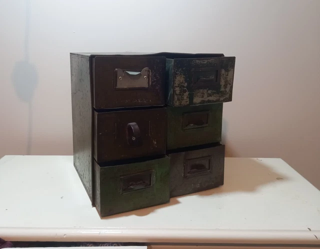 Industrial Vintage Engineers Multi Drawer Metal Cabinet