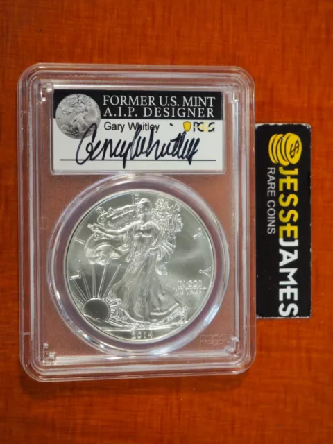 2014 $1 American Silver Eagle Pcgs Ms70 Gary Whitley Hand Signed Label