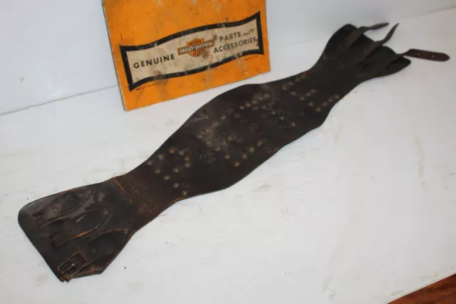 OLD Harley Knucklehead Flathead Panhead Leather Kidney Belt Studded "PETE"