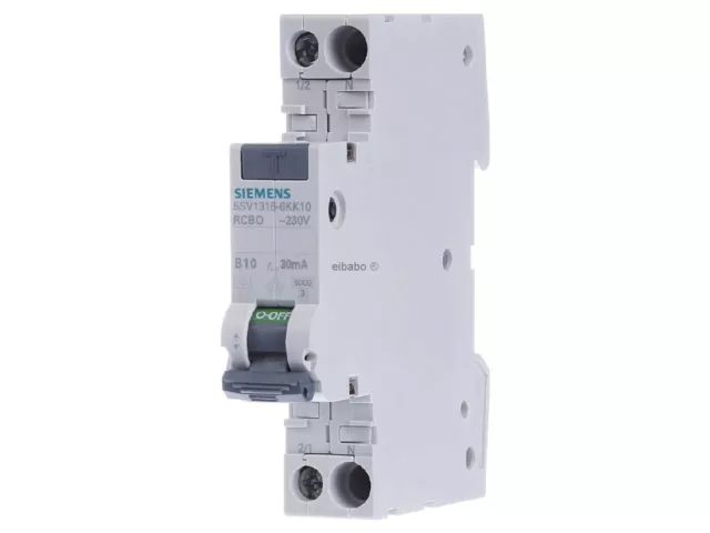 Siemens 1P+N 6 kA type A 30 mA B10 FI/LS-Schalter (5SV1316-6KK10)