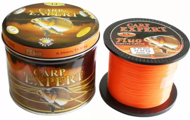 (0,25€/ 10m) CARP EXPERT FLUO ORANGE MONOFILE Angelschnur 1000m Karpfenschnur 3