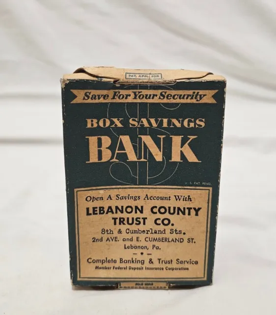 Vintage Lebanon County Trust Inc. ~ Box Savings Bank 5" Tall