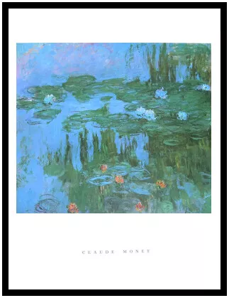 Claude Monet Poster Kunstdruck Bild im Alu Rahmen Seerosen 80x60cm Neu