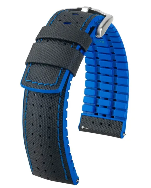 Cerf Bracelet Montre Robby Cuir de Veau Caoutchouc Kern Noir Bleu 20 22 24mm