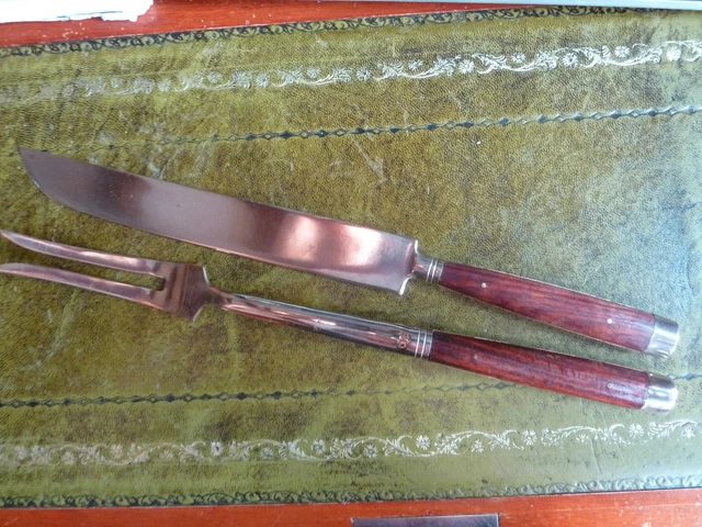 Service à découper manche en patte de chevreuil – B. Sallé Boulogne-sur-Mer – Inox - Arts de la table