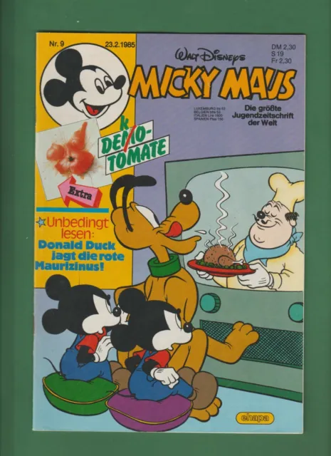 Micky Maus  Heft Nr.9 vom 23.02.1985  mit Beilage (Deko-Tomate)