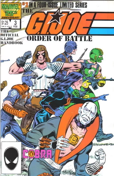 The G.I. Joe Order of Battle Comic Book #3 Marvel Comics 1987 VERY HIGH GRADE