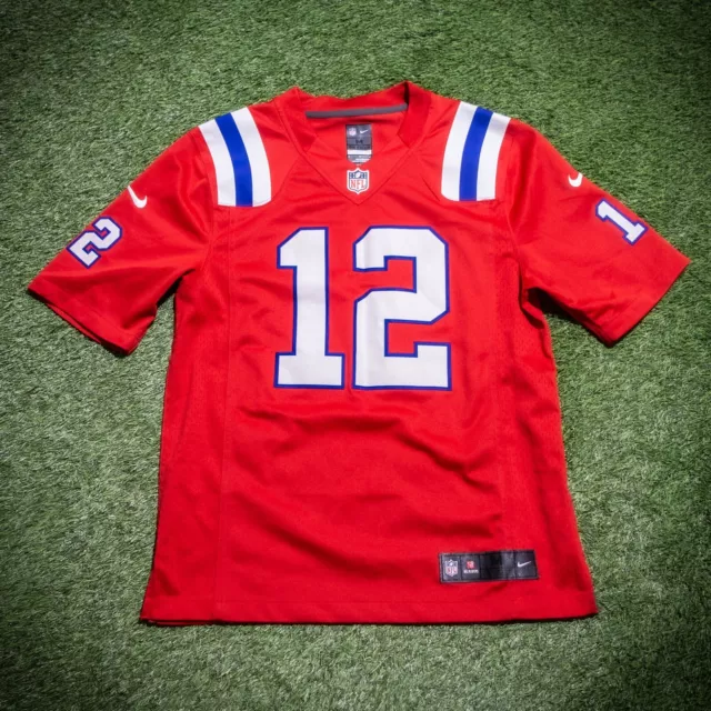 2012 Nike New England Patriots Red Alt Throwback NFL Stitched Jersey Brady Sz M