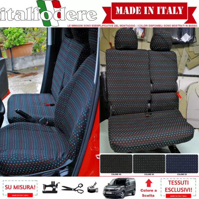 FODERE SU MISURA Fiat DOBLO CARGO 2010 2022 3 Posti COPRISEDILI Vari Colori