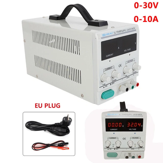 Alimentatore da laboratorio regolabile alimentatore da laboratorio trasformatore DC alimentatore 0-30 V 0-10 A spina UE