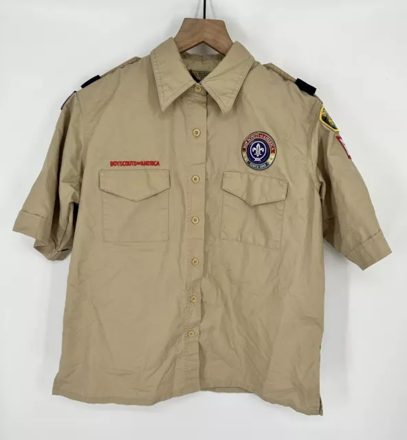 Boy Scouts Of America Women’s Uniform Shirt Polyester Blend Size Large