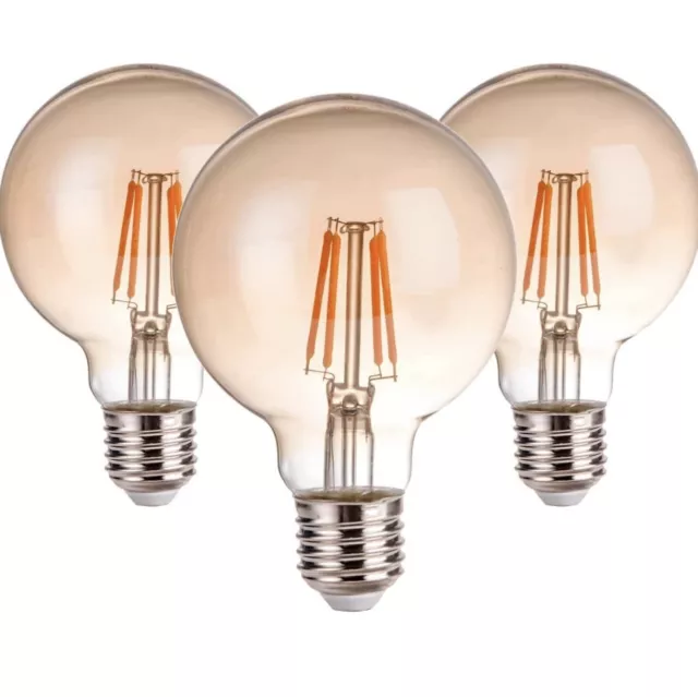 Vintage Edison Glühbirnen, E27 Schraube LED Glühbirne nicht dimmbar, G80 warm X3