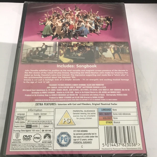GREASE DVD SEALED SONGBOOK Edition John Travolta Olivia NewtonJohn