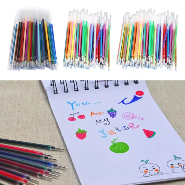 Beaucoup Fluorescence Gel Stylos Recharges Glitter Pour Le Dessin À Colorier