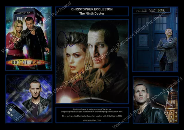 9Th Doctor Who Ninth Christopher Eccleston Signed Billie Piper A4 Photo Print