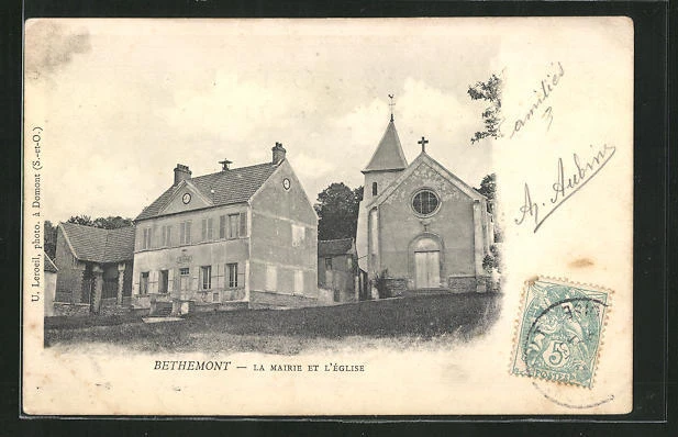 CPA Bethemont, The Town Hall and the Church