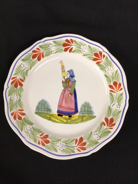 HB Henriot Quimper Approximately 8.5” Plate