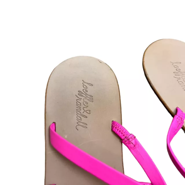 Loeffler Randall Sarie Sandals Womens Size 7 Bright Fuschia Pink Leather Slip On 2