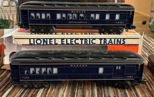 Wabash Lionel Combo Car & Coach Car 6-7229 & 6-7231