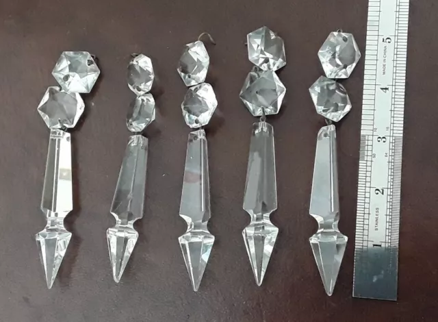 Good Antique Vintage Crystal Chandelier Lights Spear Drops  Replacement Spares