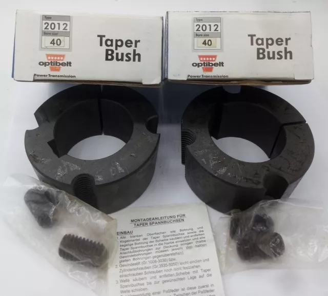 2 Stück Optibelt Taper Lock Bush 2012/40 Spannbuchse Taperspannbuchse Druckerei
