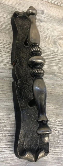 Vintage Amerock Carriage House Large Door Handle w/ Plates - Antique Silver 3