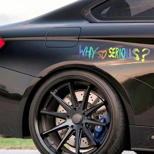 WHY SO SERIOUS Vinyl Sticker Car ATV Decal Joker Dark Knight Reflective