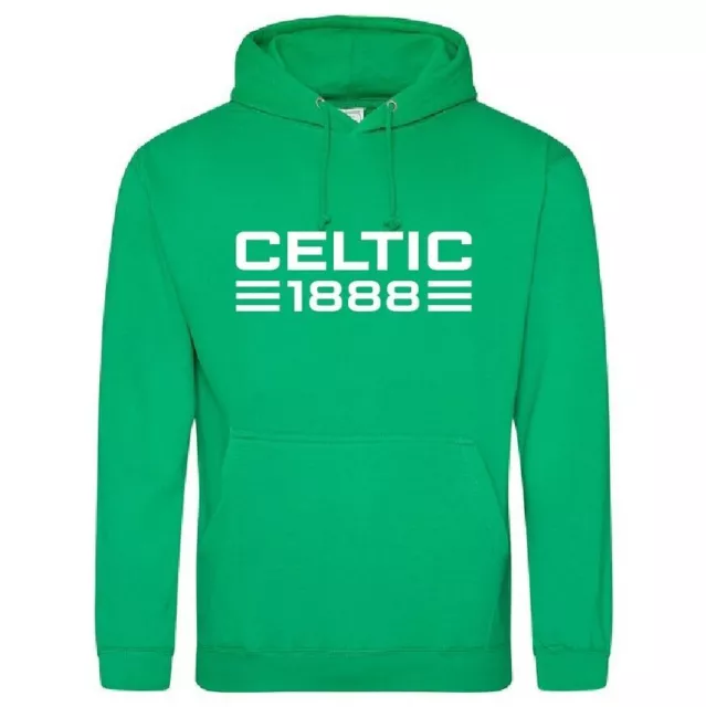 CELTIC 1888 Hoodie - Green or Black - Glasgow Celtic, Hooded Sweat