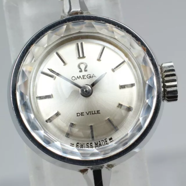 ◆N MINT◆ Vintage Omega DeVille 511.288 Cal.485 Silber Damen-Handuhr aus...