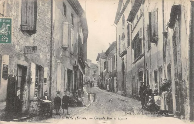 Cpa 26 Livron Grande Rue Et Eglise