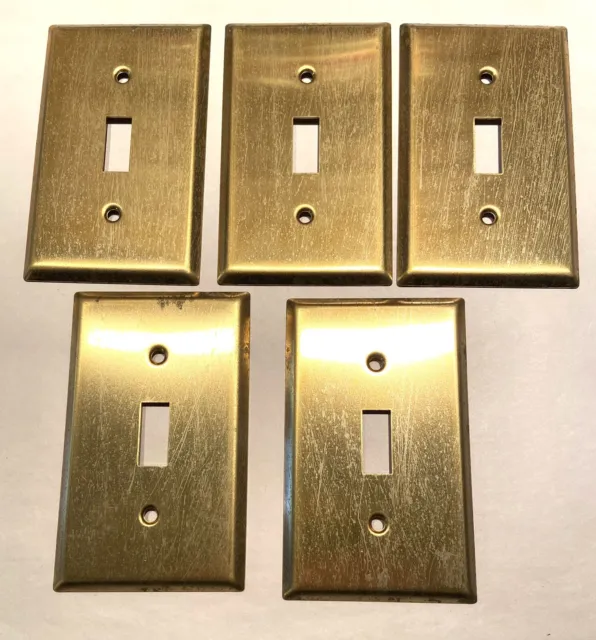 10 pieces -Vintage Solid Brass Toggle Wallplate Switch Cover -raw brass